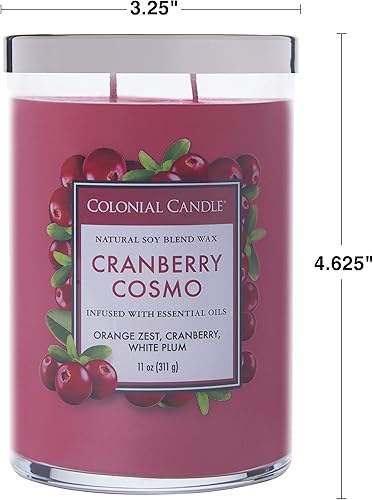 Vista 14 de Colonial Candle Vela perfumada en frasco, cilindros clásicos, brillo navideño, 2 mechas, 19 onzas, morado