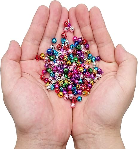 Miniatura 2 de 14 pulgadas Jingle BellMini Bell DIY pulsera tobilleras collar tejerfabricación de joyas, 100 piezas, colorido
