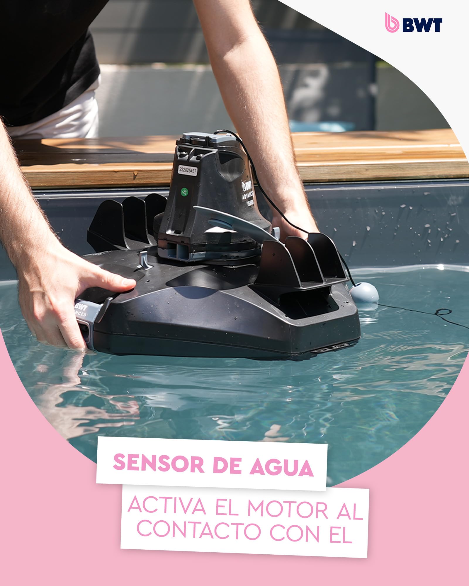 BWT Robot limpiafondos de Piscina FSA900 - Poolboy automático eléctrico de batería para la Limpieza sin Cable del Fondo Mediante el Sistema Stop & Go