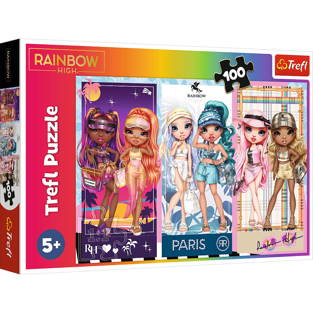 Trefl 100 Elements Colourful Fairy Tale Characters, Creative Entertainment, Fun for Children from 5 Years, 16444, Rainbow High, Arc Dolls