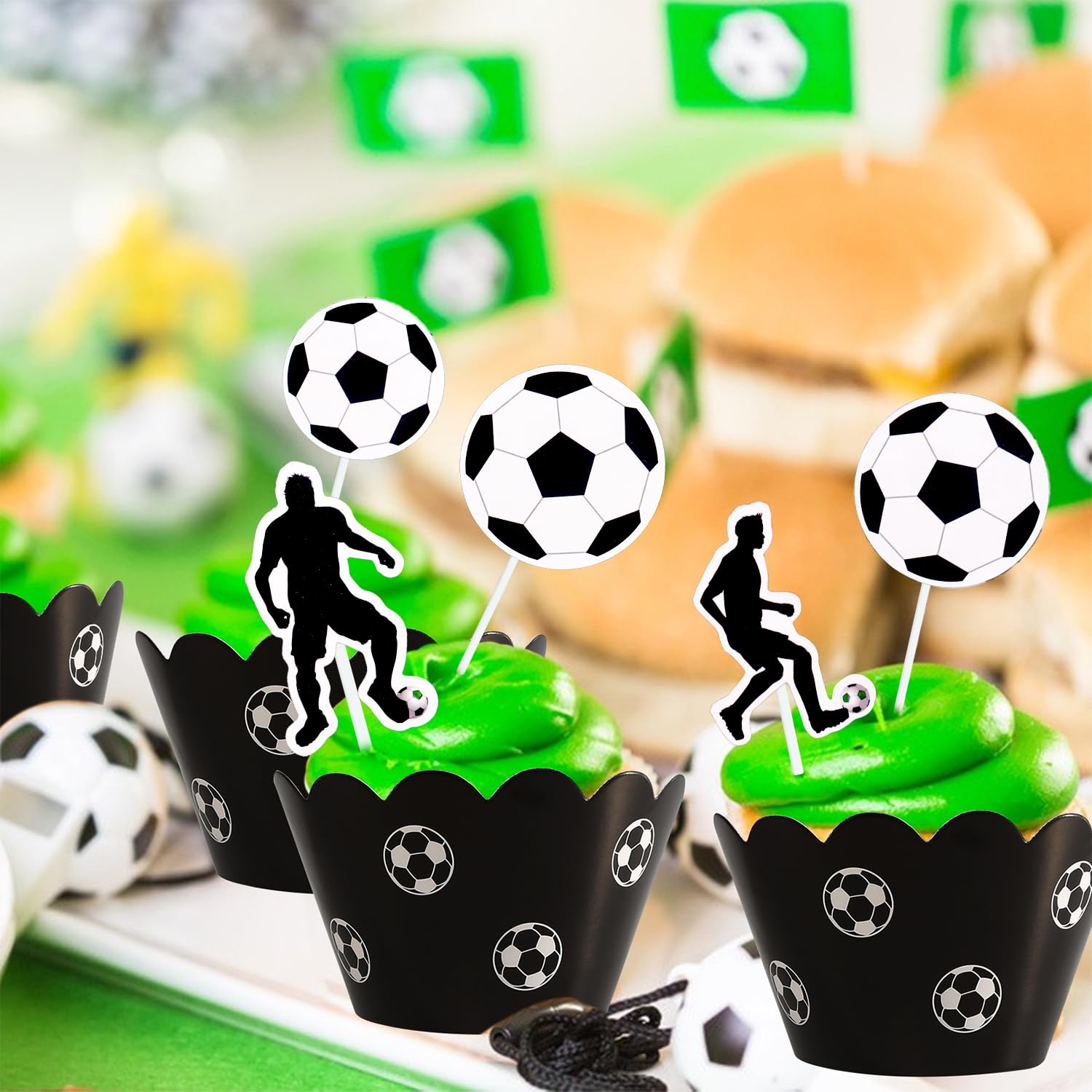 10 Décorations Gâteau Anniversaire Football - Toppers Pour Cupcakes, Thème Sport Garçon