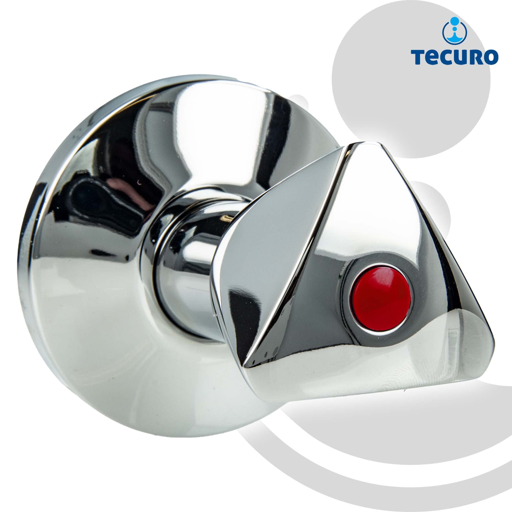 Tecuro Plumber's Top 1/2 with Handle and Rosette for Flush-Mounted Valve - Warm Red, red-blue, 1/2 inch - Image 2