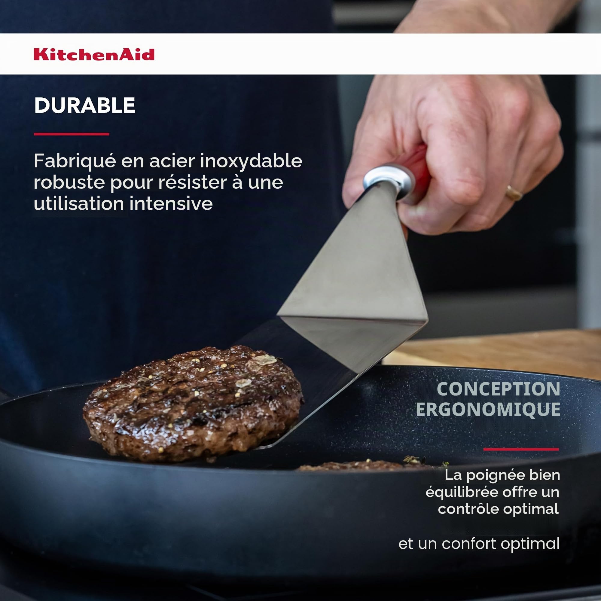 KitchenAid Ensemble ustensils BBQ d'intérieur 3 pc, Rouge Empire