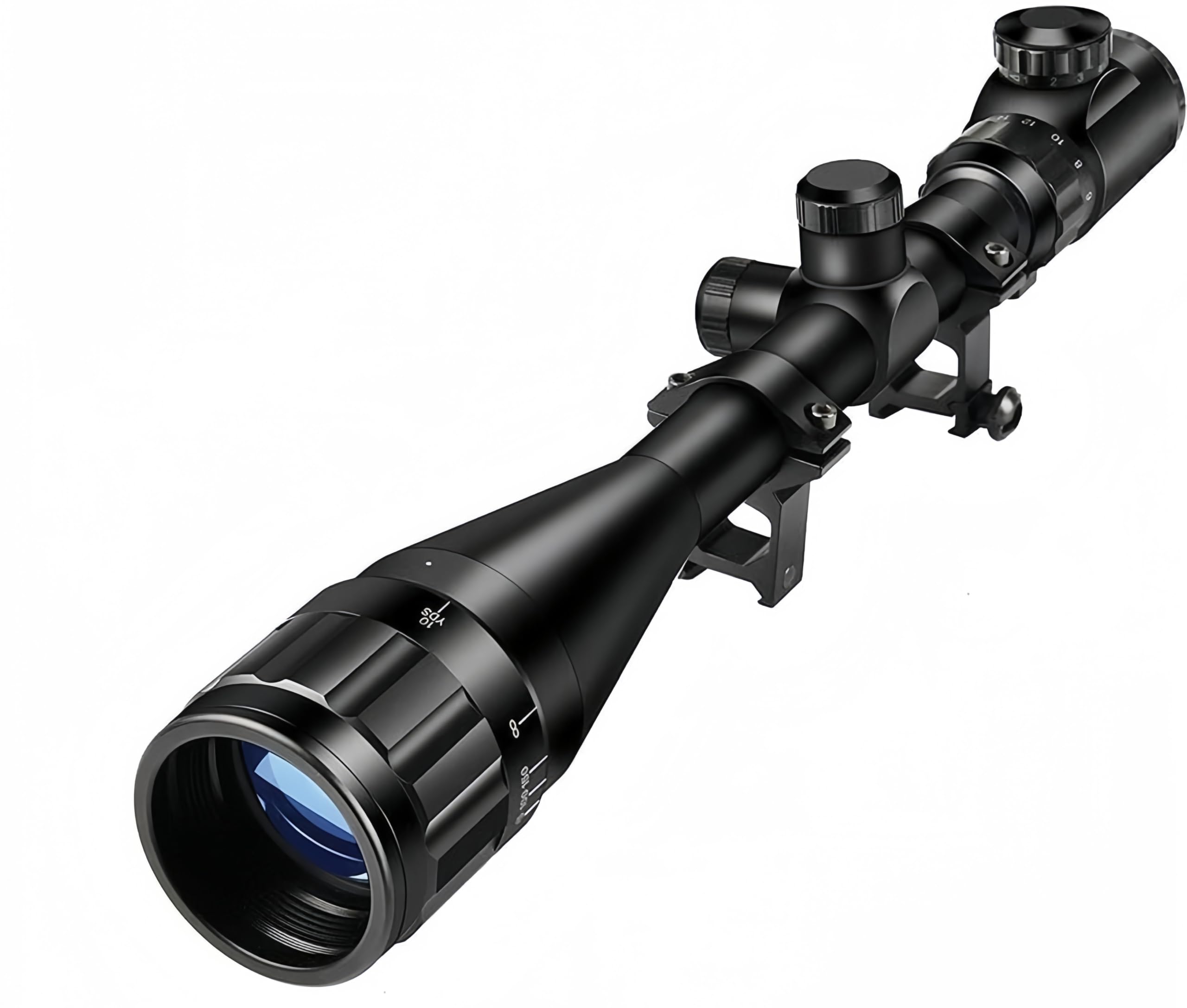 KinZon - Bisel de visión (6 – 24 x 50 AOEG, con retículo luminoso, óptico Mil-Dot y ajuste de paralaje, aumenta el alcance de la precisión de la escopeta táctica, Airsoft, montaje en riel de 20 mm