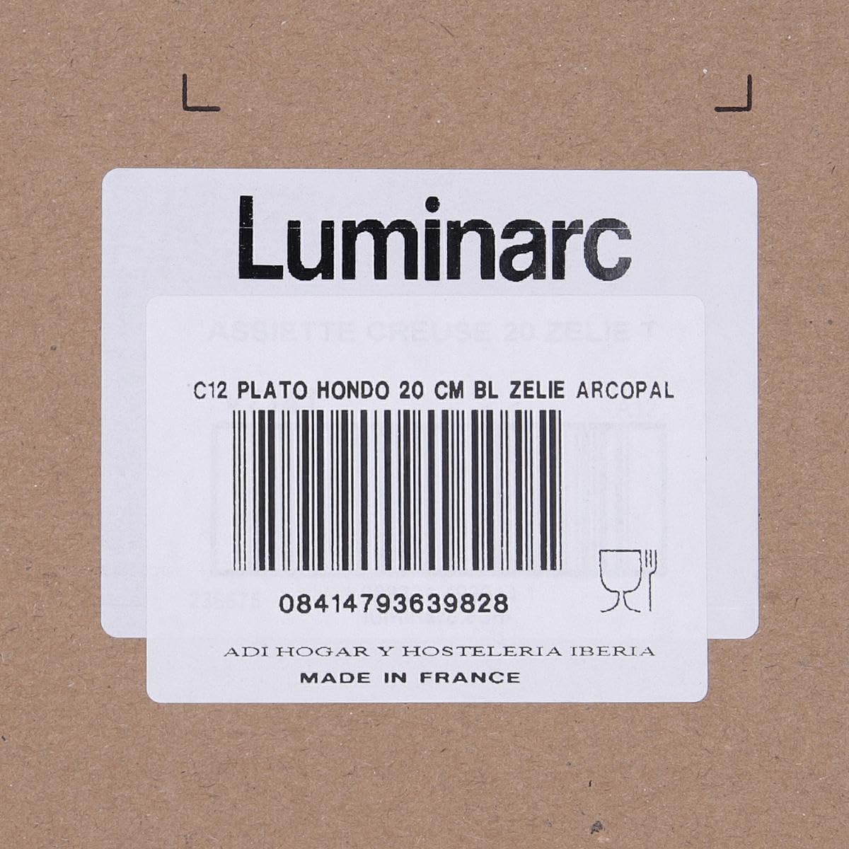 Luminarc Zelie Caja 12 Platos Hondos Opal 20Cm