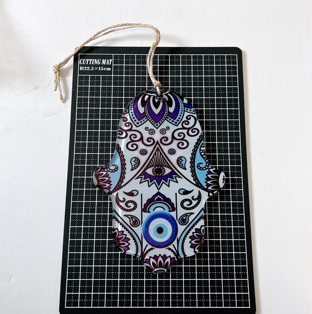 ファテマ ハムサ の手 壁掛け オーナメント 陶器 お守り　魔除け Amazon.co.jp: ファテマ ハムサ の手 壁掛け オーナメント 陶器 お守り