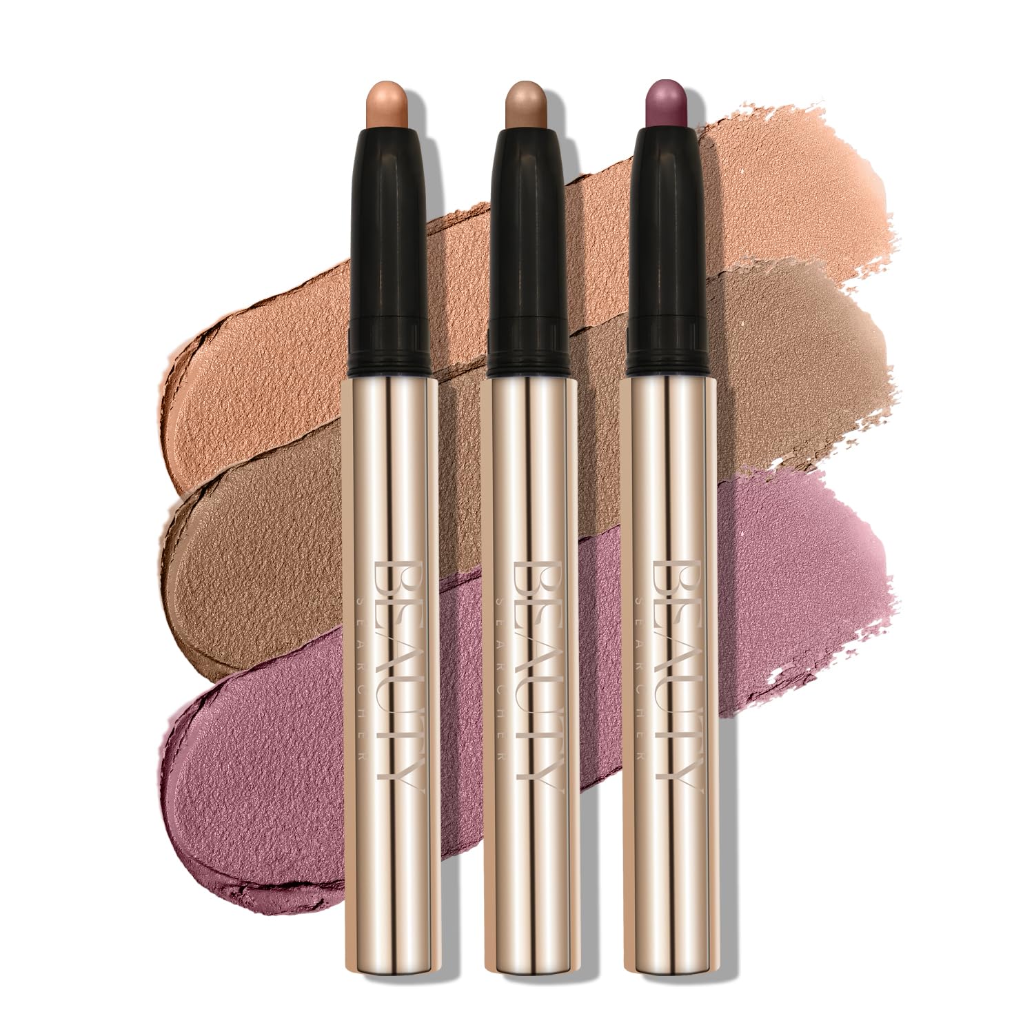 Lápiz de Sombra de Ojos 3 Piezas, crema blanda mate eyeshadow Crayon pintura brillante brillante eyeshadow Crayon impermeable clásico juego de eyeshadow stick brillante (#E)