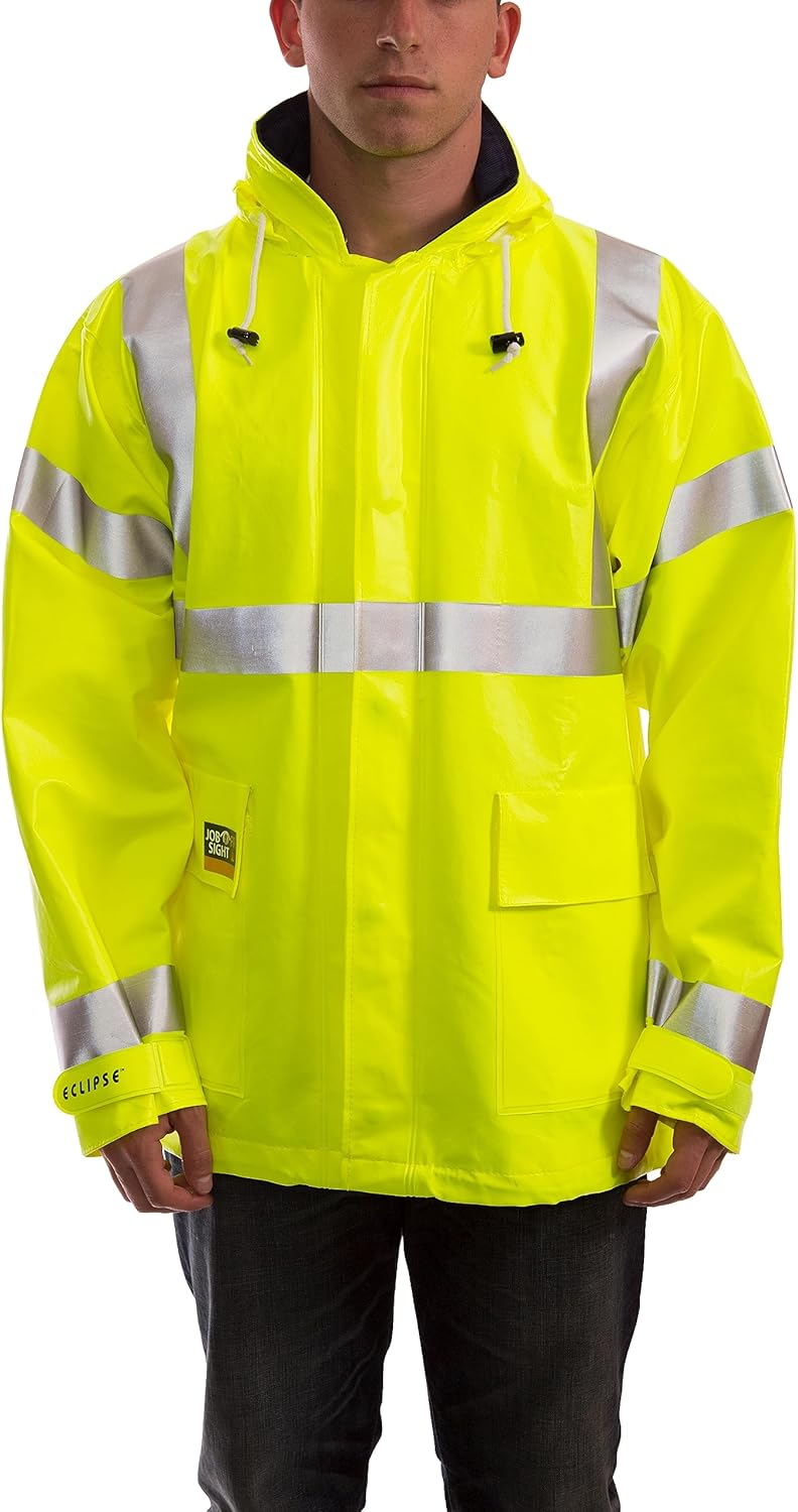 TINGLEY Adult Workers' High Visibility Safety Jacket, Fluorescent Yellow-Green, Large