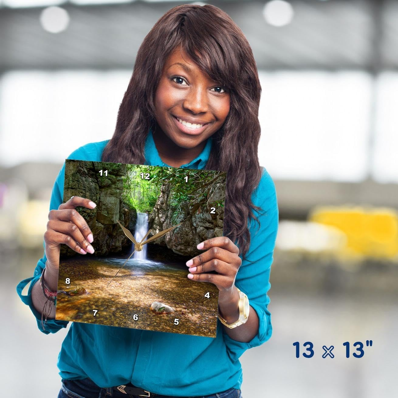 3dRose - This is Blue Hole Falls, a Beautiful and Scenic Waterfall in NE Tennessee - Wall Clock - (dpp-350149-2)