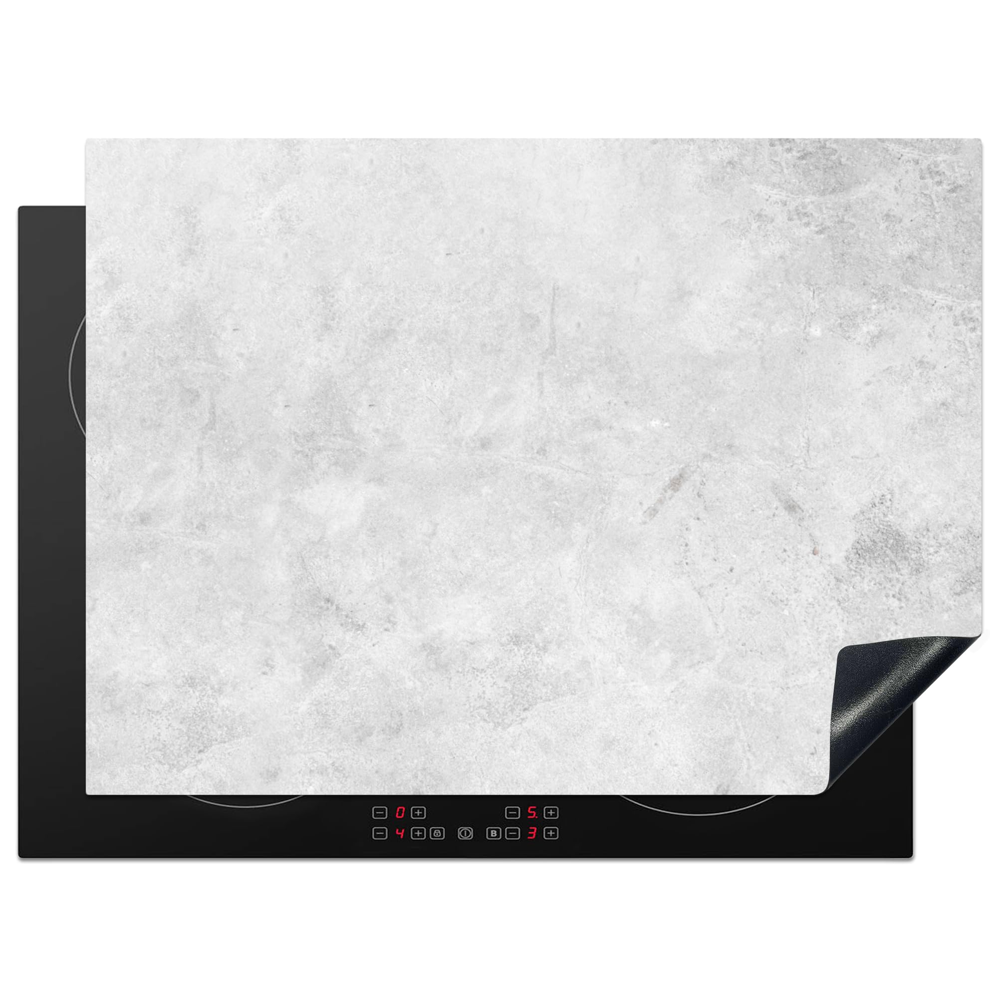 KitchenYeah© Induction Hob Cover Protector Mat 20.5"x28" / 71x52 cm Kitchen Universal Ceramic Covers for Electric Cookers Vinyl Marble - Texture - Grey - Marble Look