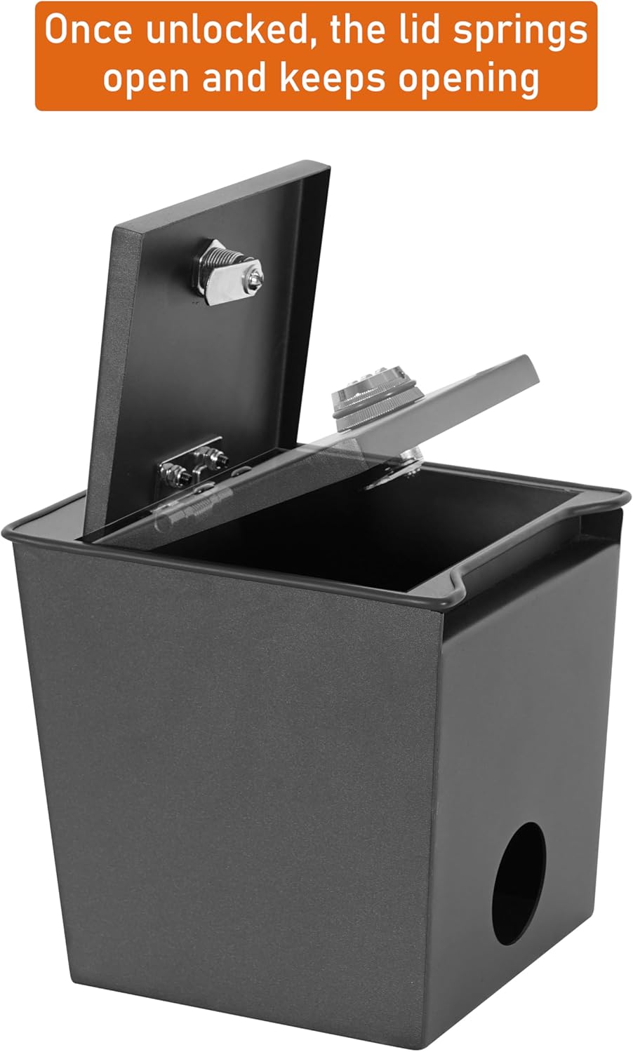 Hooke Road Tacoma Center Console Safe Lockbox Insert Armrest Storage for 2016-2023 Toyota Tacoma 3rd Gen Pickup Truck, Heavy Duty Black Steel Password Lock Box Vault