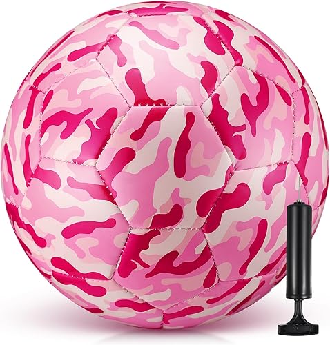 Miniatura 5 de Pelota de fútbol de camuflaje tamaño 4 para niños y niñas, pelota de fútbol con bomba de inflador, para deportes en interiores y exteriores, pelota