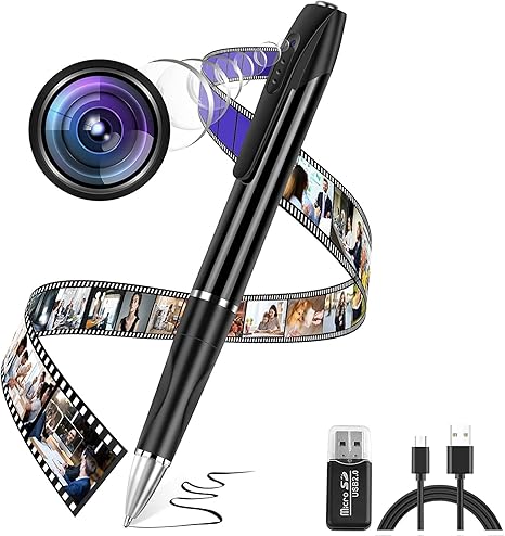 QUINCH Hidden Camera, 1080P-Spy Camera Mini Spy Camera, Spy Pen Full HD Loop Recording or Photo, Hidden Security Camera, Mini Camera for Home Security