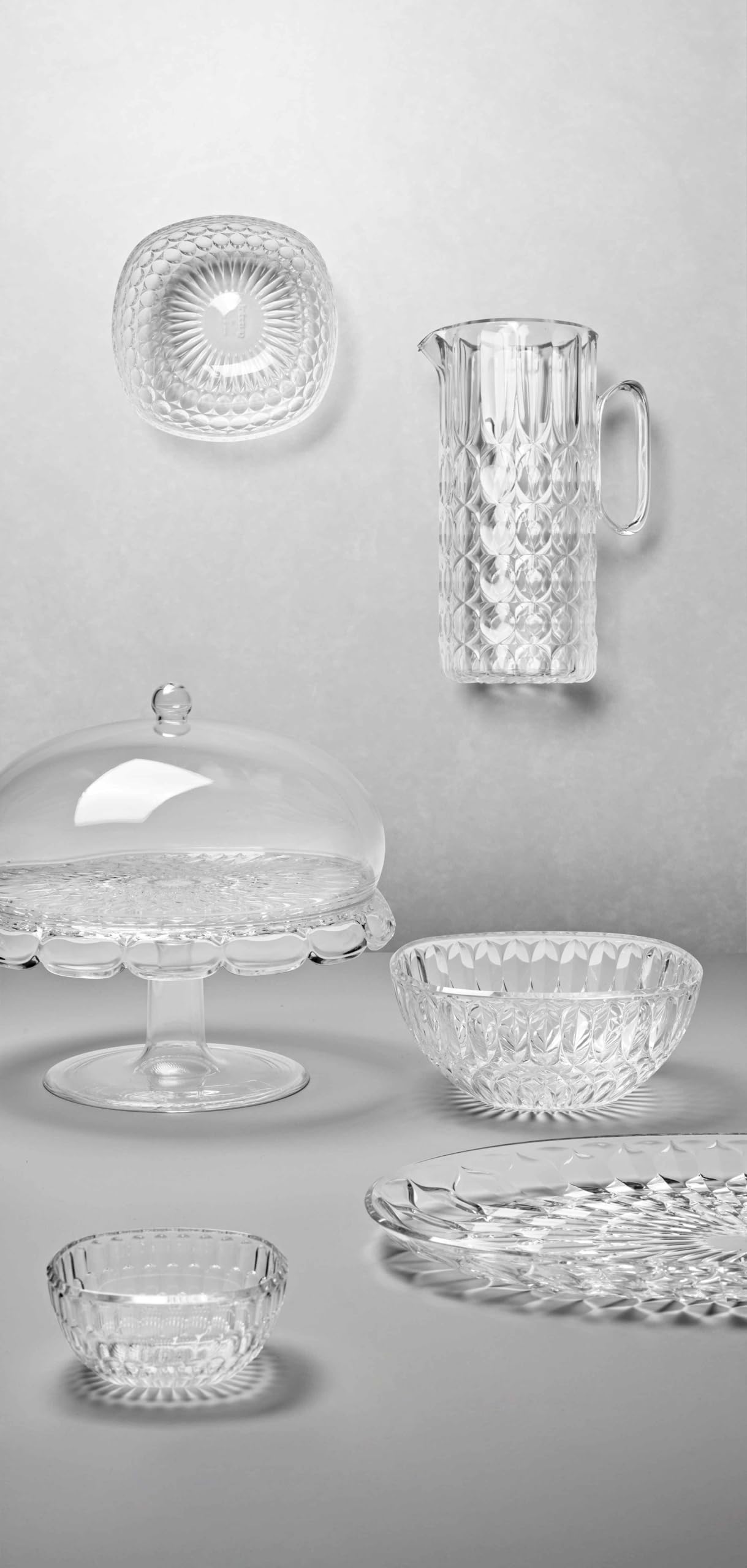 Guzzini - Vanity, Caraffa con coperchio in Bio-based SAN e Bio-based SMMA (Trasparente)