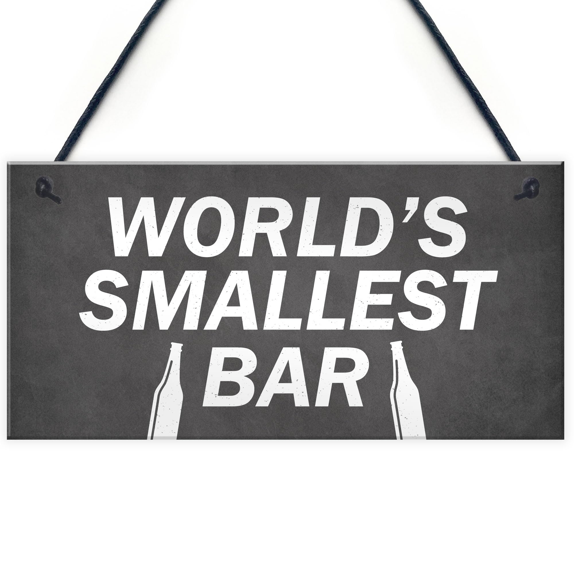 Red Ocean Worlds Smallest Bar Novelty Home Garden Bar Pub Sign Hanging Outdoor Plaque