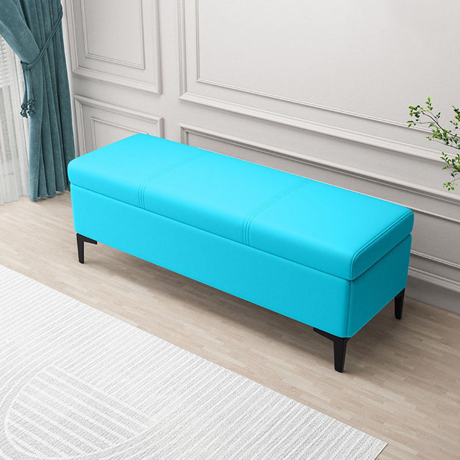 GDMDPTE Storage Ottoman Bench with Hidden Compartment Upholstered Leather Footstool Ideal for Blankets & Toys Stylish Footrest & Shoe Change