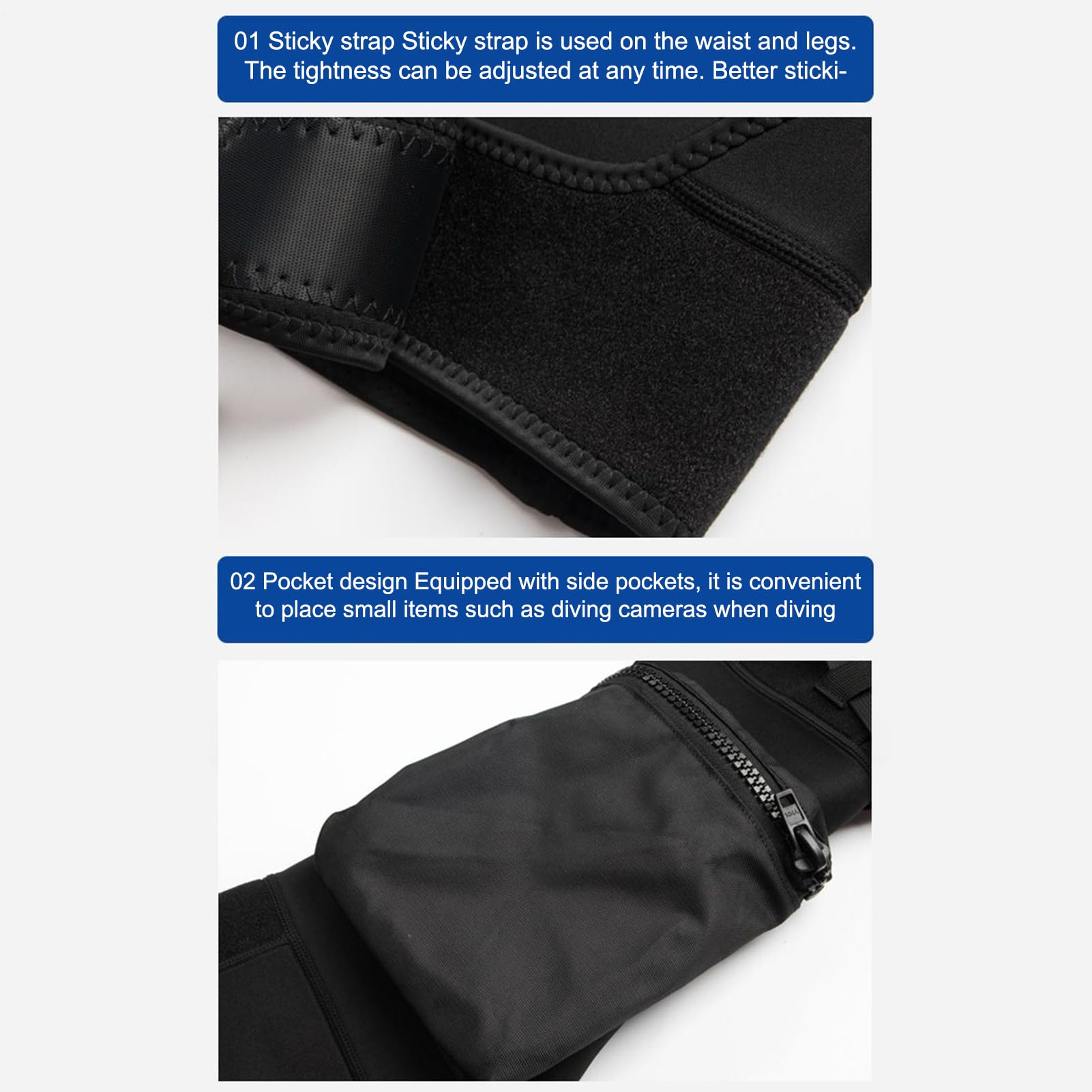 Short cargo en néoprène pour hommes - Pantalon de plongée à taille réglable avec poches de rangement, séchage rapide Botte de natation thermique Embarquement Bateau Ski, Heavy Duty Tech Couverture