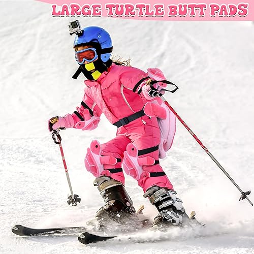 Miniatura 5 de Shappy 5 almohadillas para glúteos de tortuga para snowboard de 28 pulgadas, impermeables, equipo de protección de tortuga para esquí, almohadillas