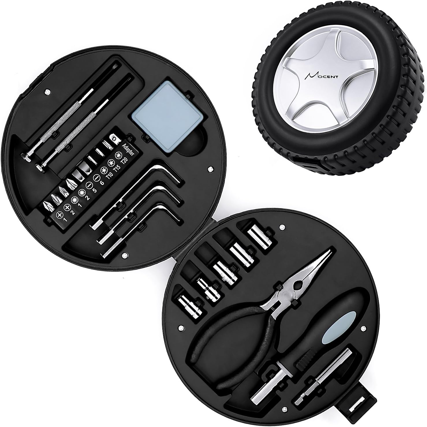 Bicycle Tool Kit,Mocent Multi-functional 24 piece Precision Screwdriver Tools Kit with Tire Shape Case for Bike Test/Repair,Home DIY