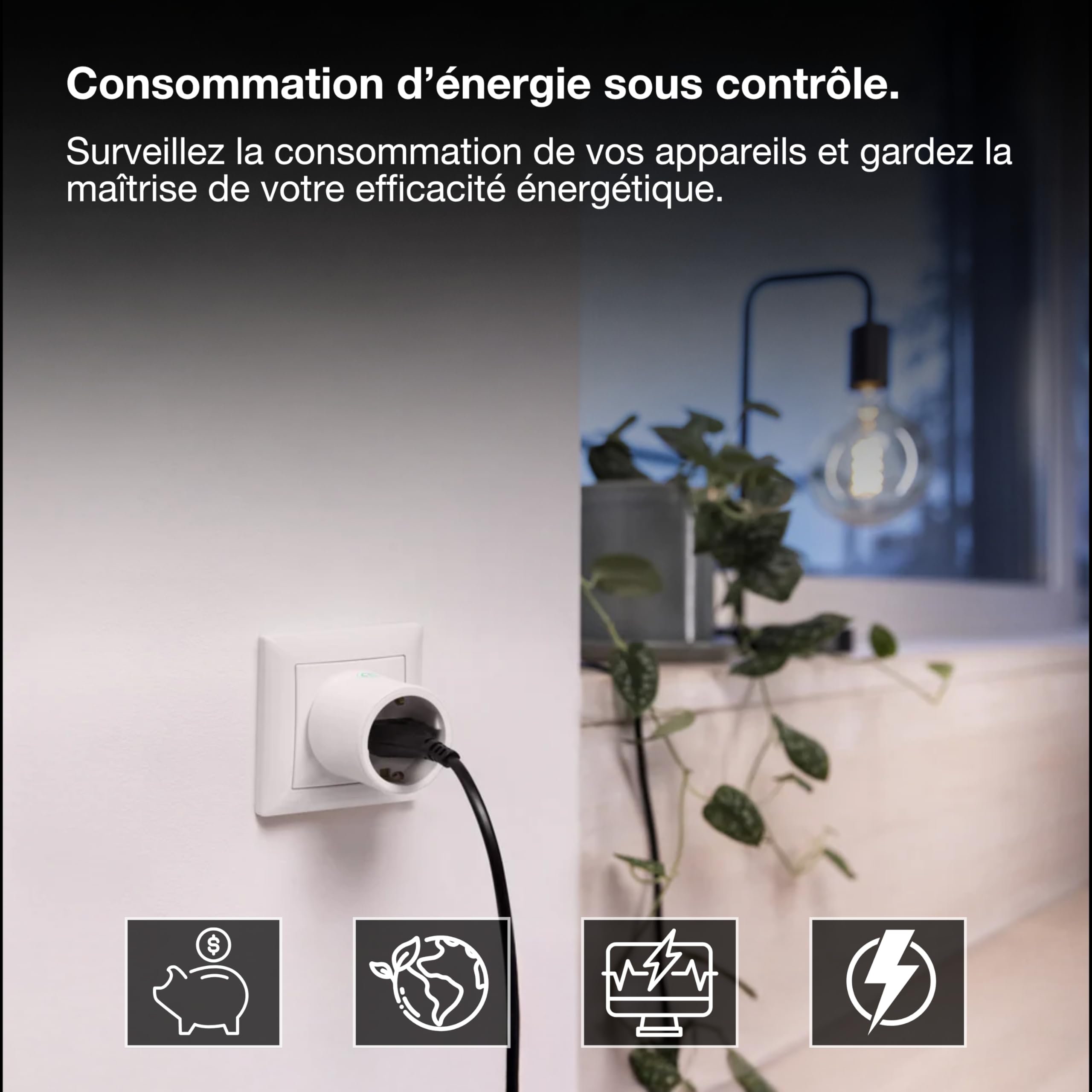 OSRAM SMART+ ZIGBEE prise UE en blanc, prise intelligente avec contrôle de | SMART+ ZIGBEE Plug, Plugs, Blanc, 48 mm dia, pack de 1