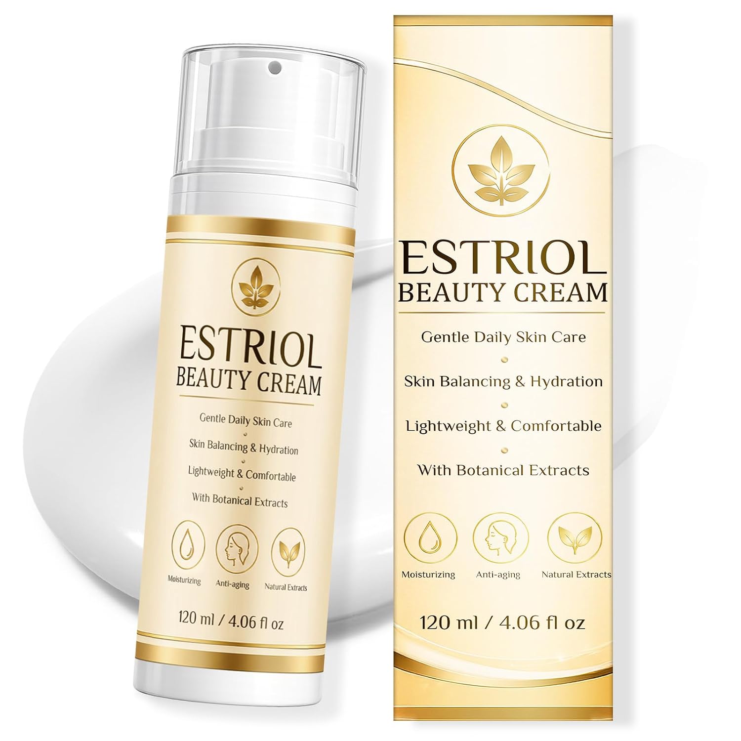 Estrogen Cream, 4.06fl oz Estriol Cream for Firming, Hydrating Mature Skin