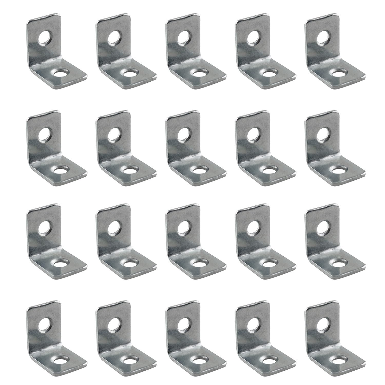 20 Staffe Angolari 90° In Acciaio Inox 20x20mm - Con Viti Per Fissare Mobili, Tavoli, Sedie, Librerie In Legno - Foto 8