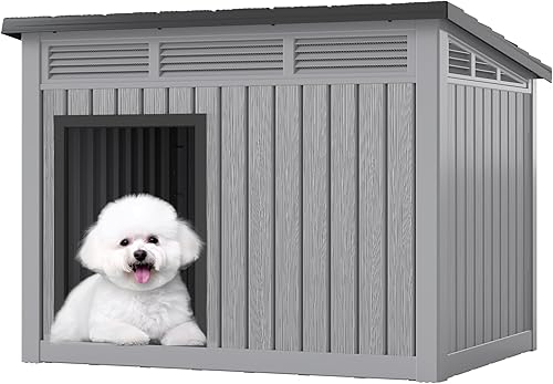 Fancyango Casa para perros para uso en interiores y exteriores, techo resistente a la intemperie y suelo extraíble, se adapta a perros pequeños a