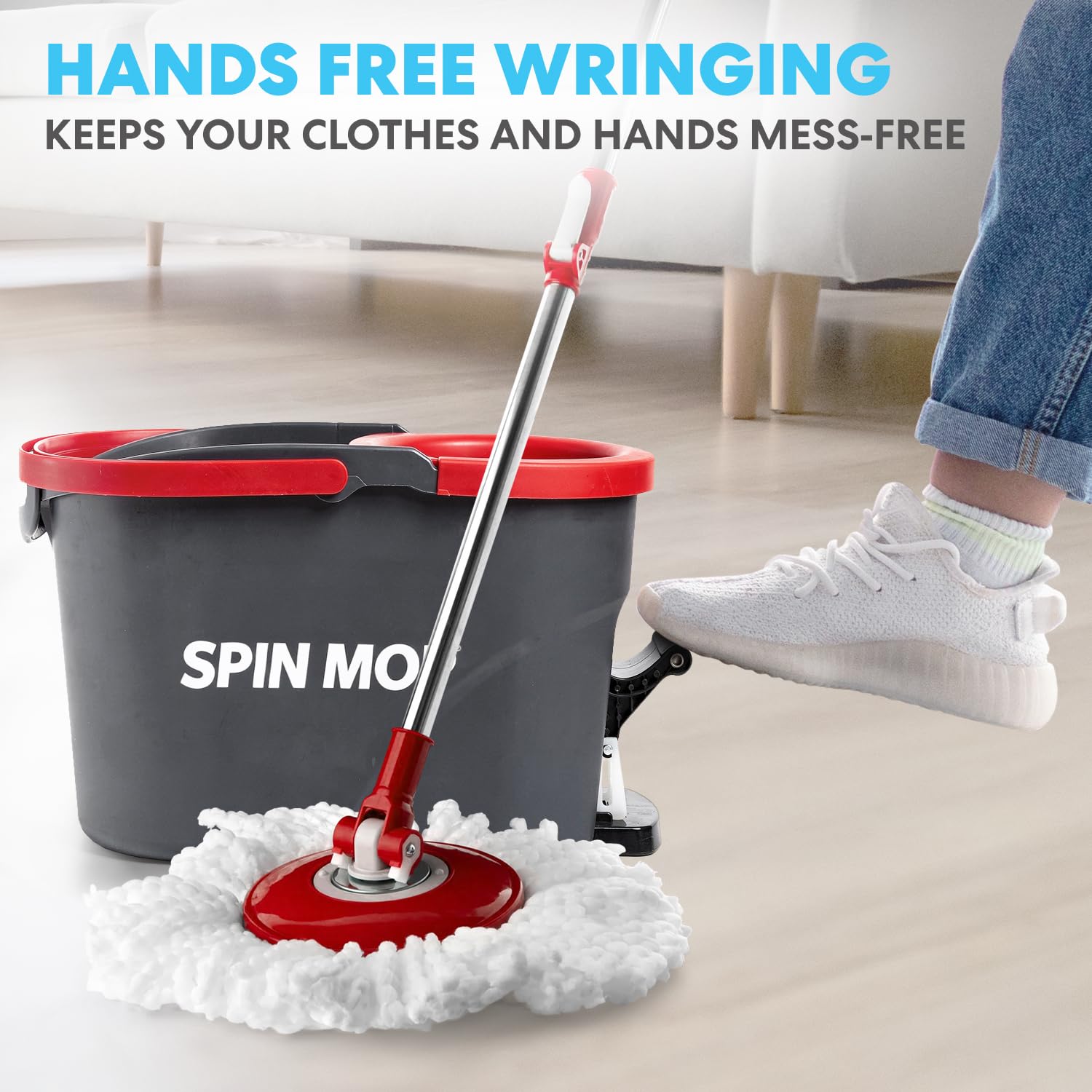 Amazon.com: Simpli-Magic 79349 Spin Mop Cleaning System with 3