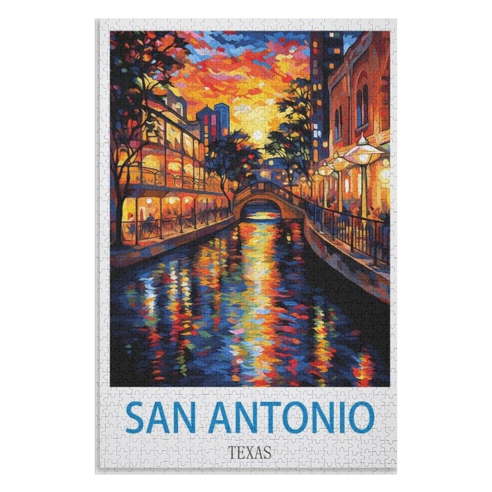 Gift puzzle games，San Antonio Texas，Adults 1000 Piece Jigsaw Puzzle- Christmas，38x26，paper puzzle，AA-611