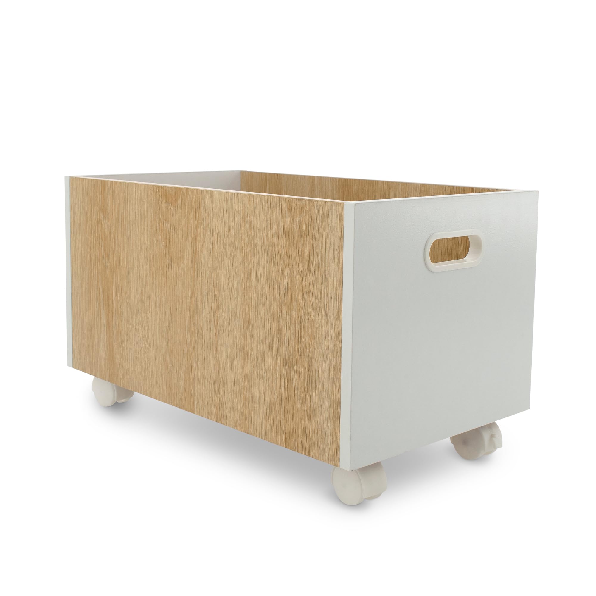 Anko White Oak Storage Organizer with Wheels | Rectangular Wooden Box for Storage | Ideal Toy Organizer for Kids Room | Multipurpose Storage Organiser for Home/Kitchen |48cm(H) x28cm(L) x28.5cm(W) (B0CC289DGJ) Amazon Price History, Amazon Price Tracker