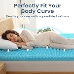 QUINEEHOM Mattress Topper Twin 2 Inch, Cooling Gel Infused Foam Mattress Topper with Airflow Egg Crate Design, Certipur-Us Certified