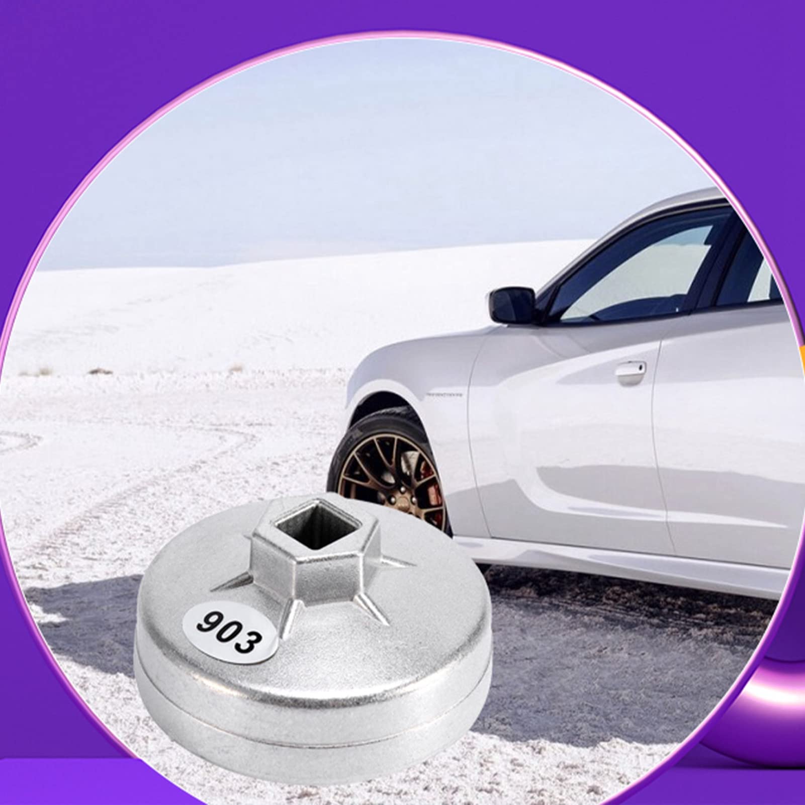 Clé à Filtre à Huile Universelle 76mm 14FT - Alliage Aluminium, Entraînement 1/2" - Pour Voiture Et Moto (BMW K/R Series)