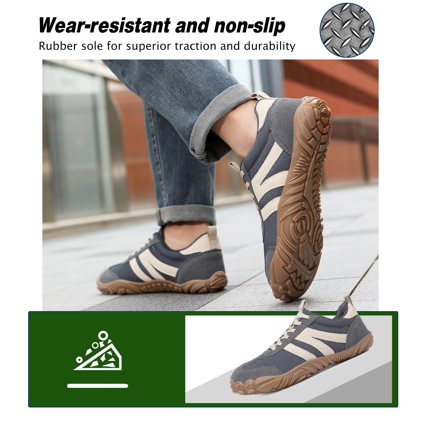 AONETIGER Barfußschuhe Damen Herren Breite Zehenbox Barfuss Schuhe Leichte Minimalistische Traillaufschuhe Outdoor Walkingschuhe Barfuß Sneaker Zero-Drop Sohle Gr.36-47EU