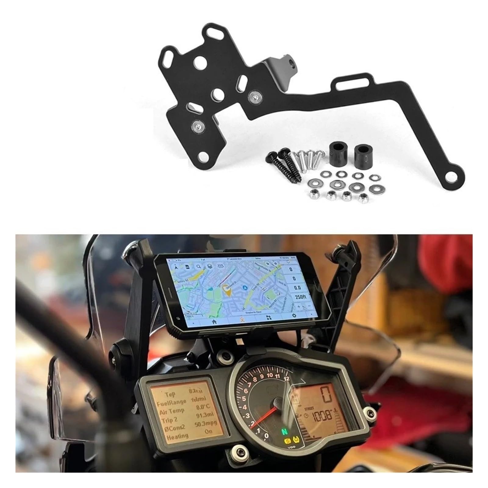 Soporte para Teléfono Móvil Motocicleta Soporte GPS para Tablero, Soporte De Placa Navegación para 1090/1190 Adventure 1090 para Adventure Soportes de navegación