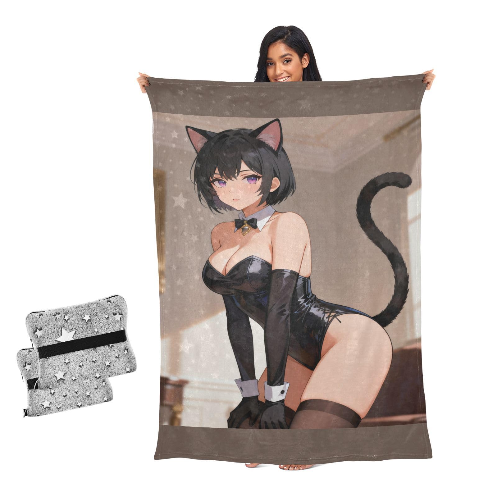Manta suave de microfibra temática anime para decorar habitaciones y salones