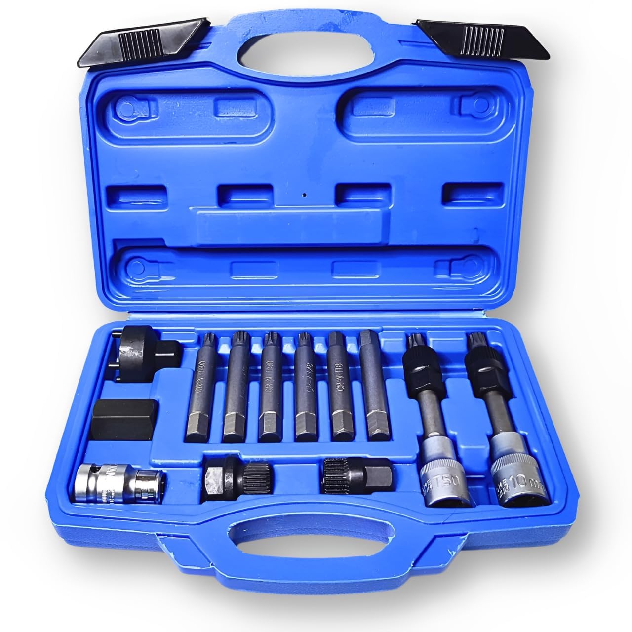 Hetkrishi 13Pcs Alternator Freewheel Pulley Removal Socket Bit Set, Alternator Clutch Pulley Removal Tool, Motorcycle Repair Tool Kit, Car Tire Wrench Adapter Set-image-28