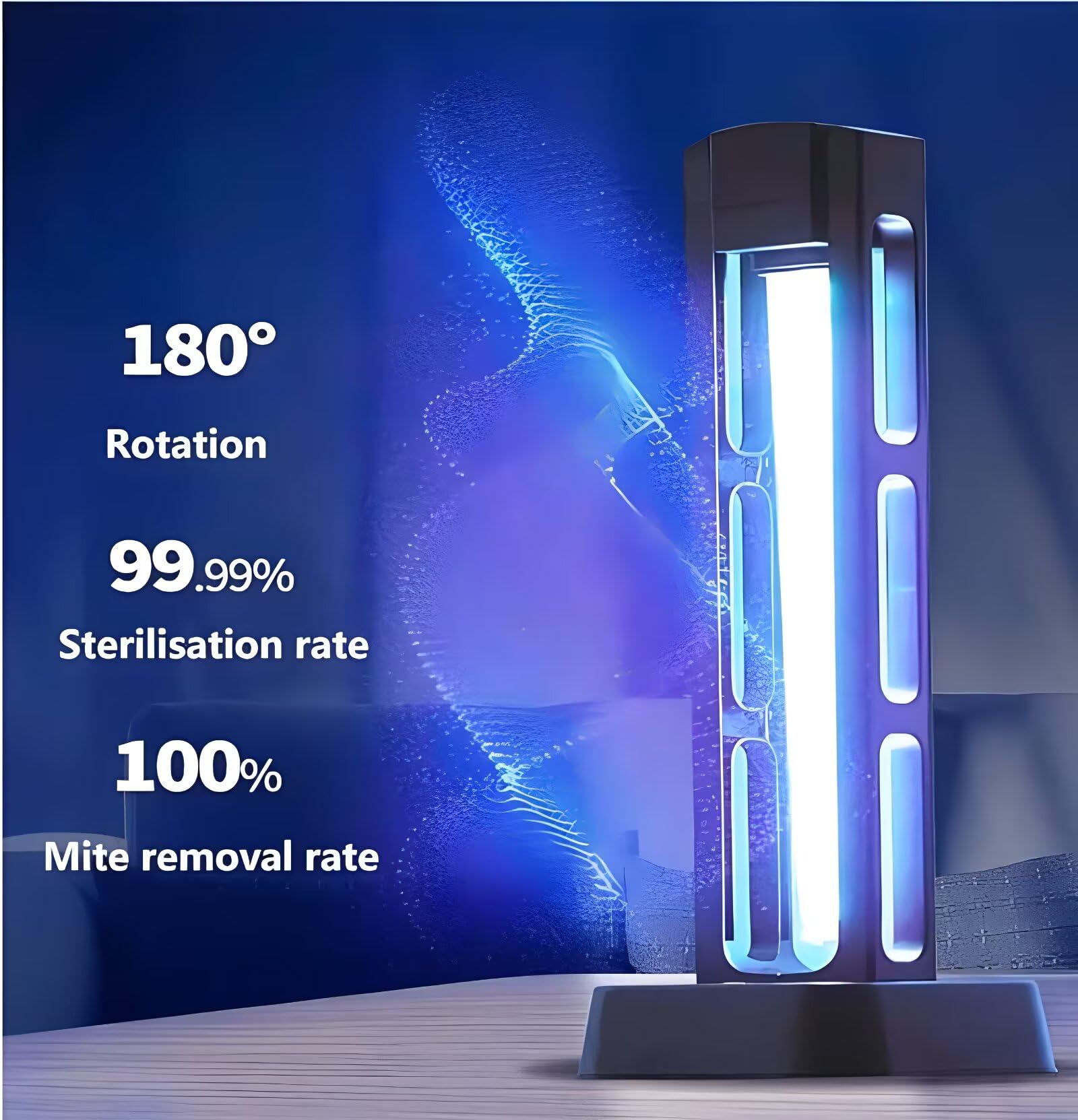 Lampa dezynfekująca UVC, pilot zdalnego sterowania, obrót o 180°, 39 W, lampa UV do sterylizacji bakterii, współczynnik działania bakterii 99%, oczyszczacz powietrza, usuwa pleśń, grypę, bakterie,