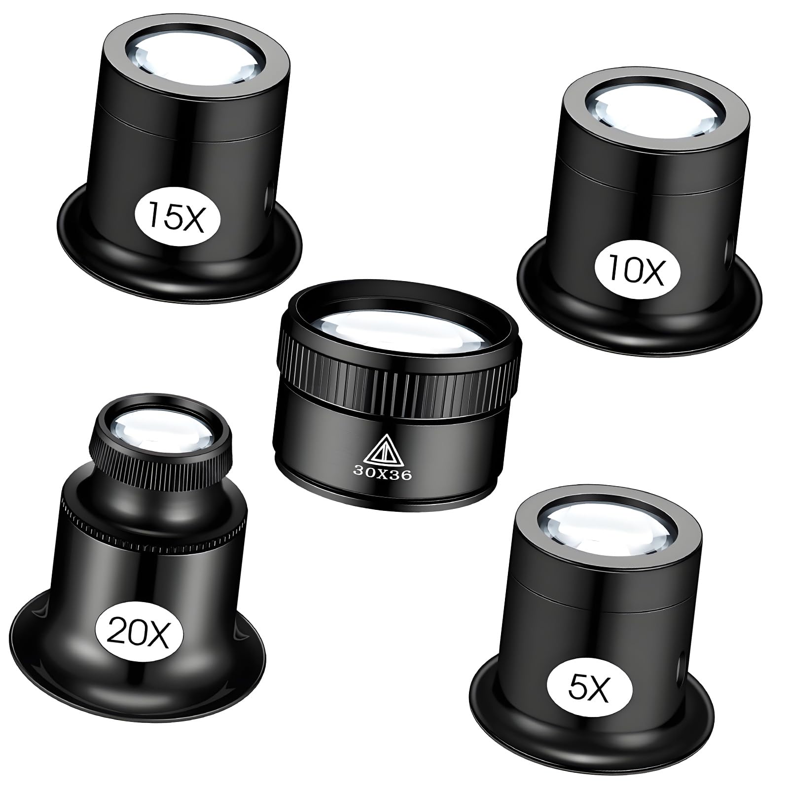 5Pcs Professional Magnifier Jewelry Observation Magnifier for Antique Appraisal Watch Repair and Reading Professional Jewelers Glass