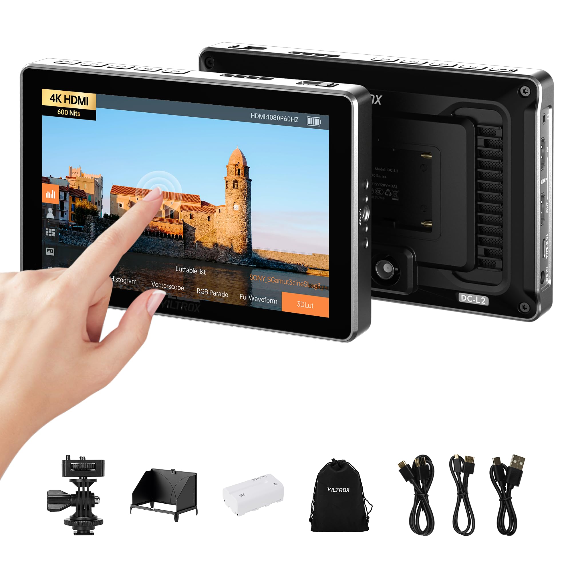 VILTROX DC-L2 7" 4K SDI/HDMI Camera Field Monitor with Touchscreen