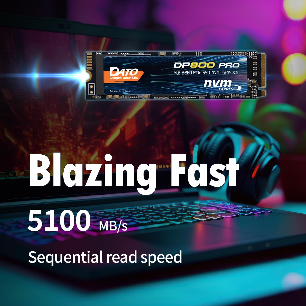 Amazon.com: DATO M.2 2280 SSD 512GB, PCIe Gen4 x4 NVMe SSD