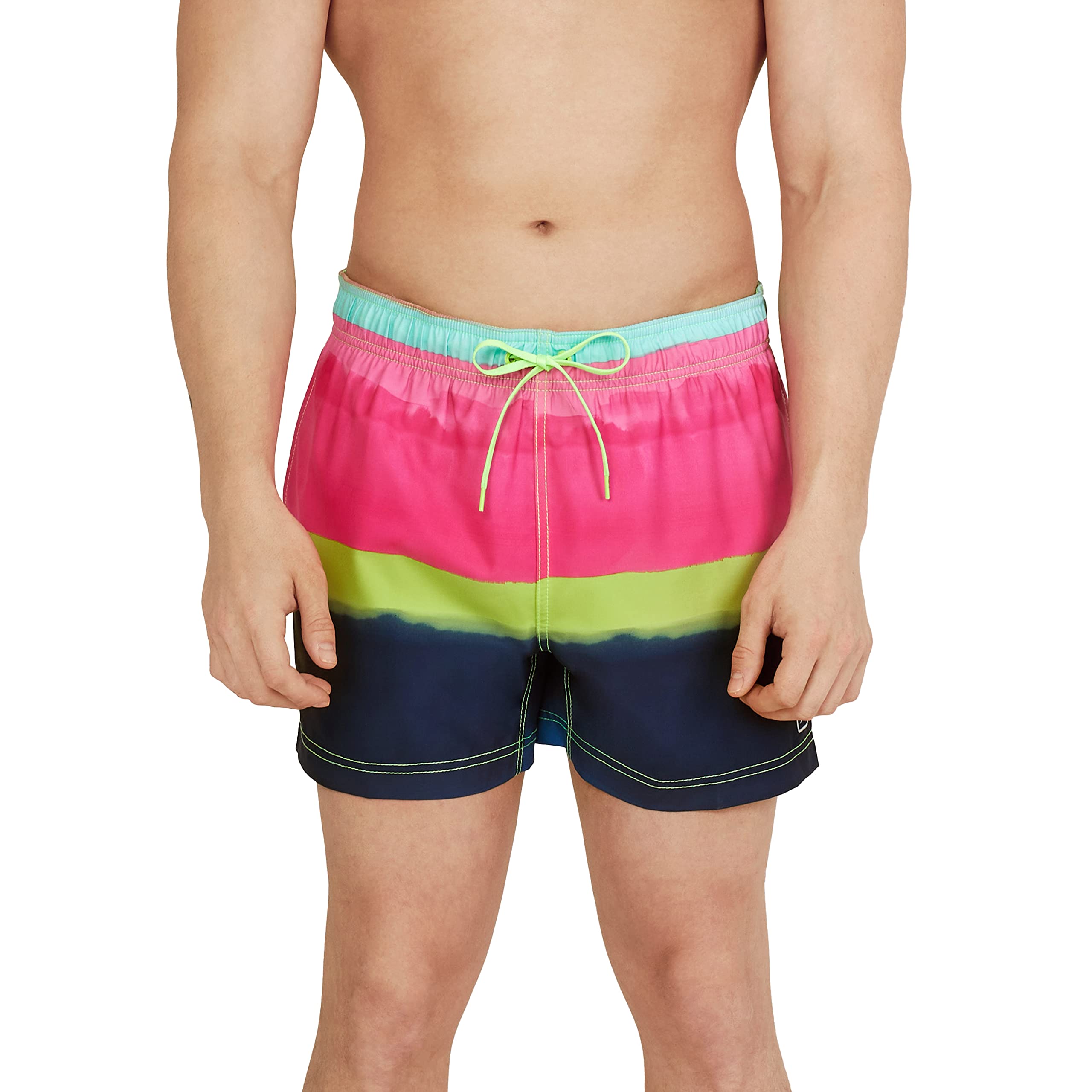 Speedo Redondo Corto A Rayas Bañadores Ajustados para Hombre