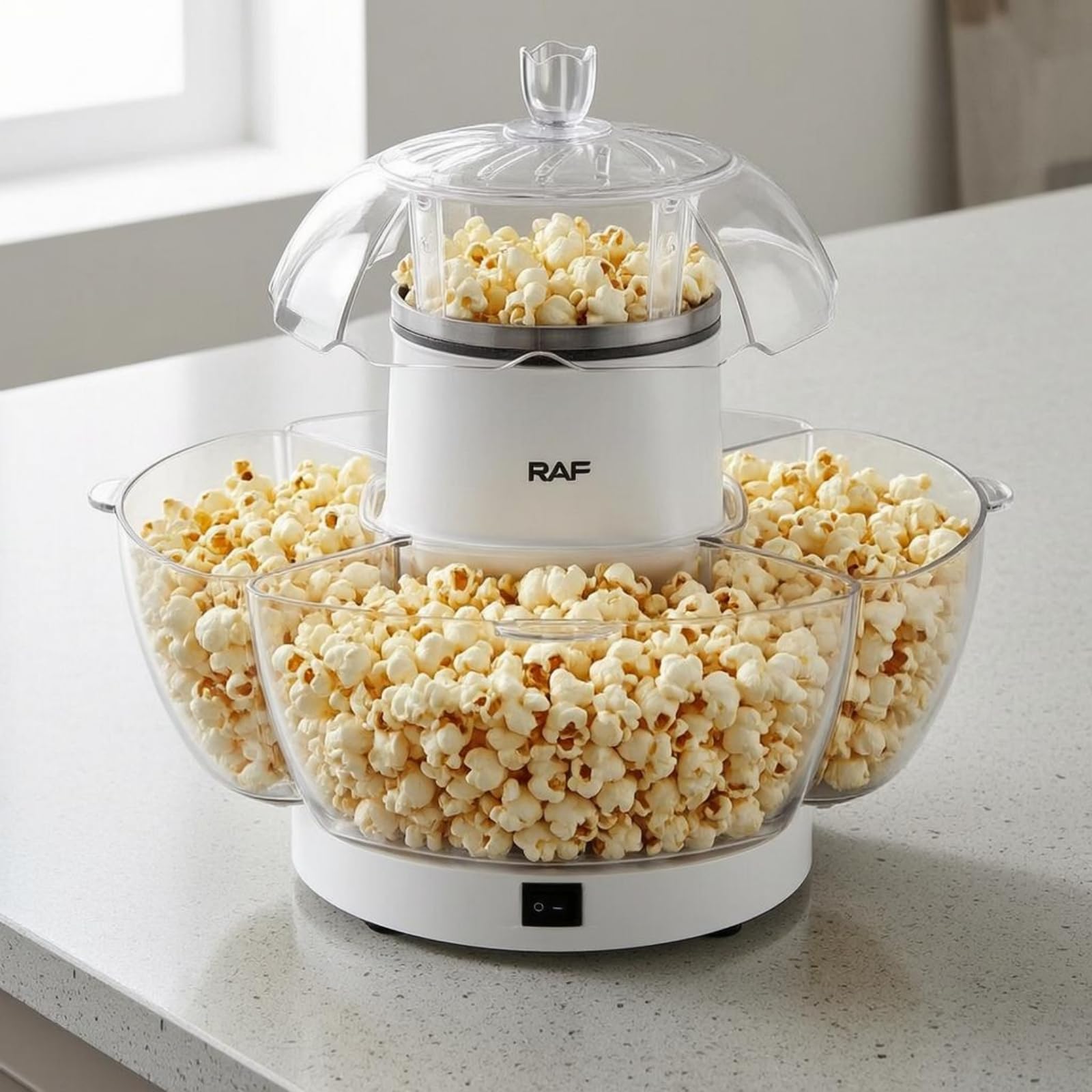 Clear Lid Electric Popcorn Machine on/stop Switch Elect | Clear Lid Electric Popcorn Machine on/stop Switch White Kitchen Appliance Household Use Eu 220V-picture-27