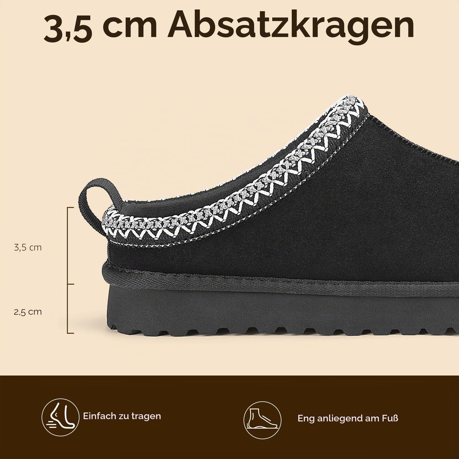 Mishansha Hausschuhe Damen Winter Warme Plüsch-Gefüttert Pantoffeln Flauschige rutschfeste Geschlossen Slippers,für drinnen & draußen Schwarz Gr.41