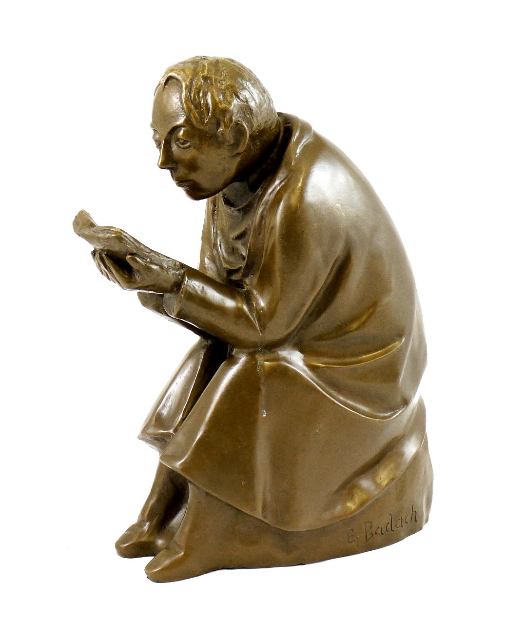 Kunst & Ambiente - Der Buchleser (1936) - Ernst Barlach Skulptur - Echte Bronze signiert - Bronzefigur Güstrow - Deko Figuren - Edel Statue