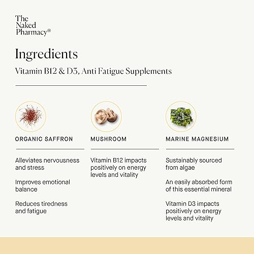 Miniatura 3 de THE NAKED PHARMACY - Extracto de azafrán de Saffrosun con suplemento de vitamina B12 - 60 cápsulas