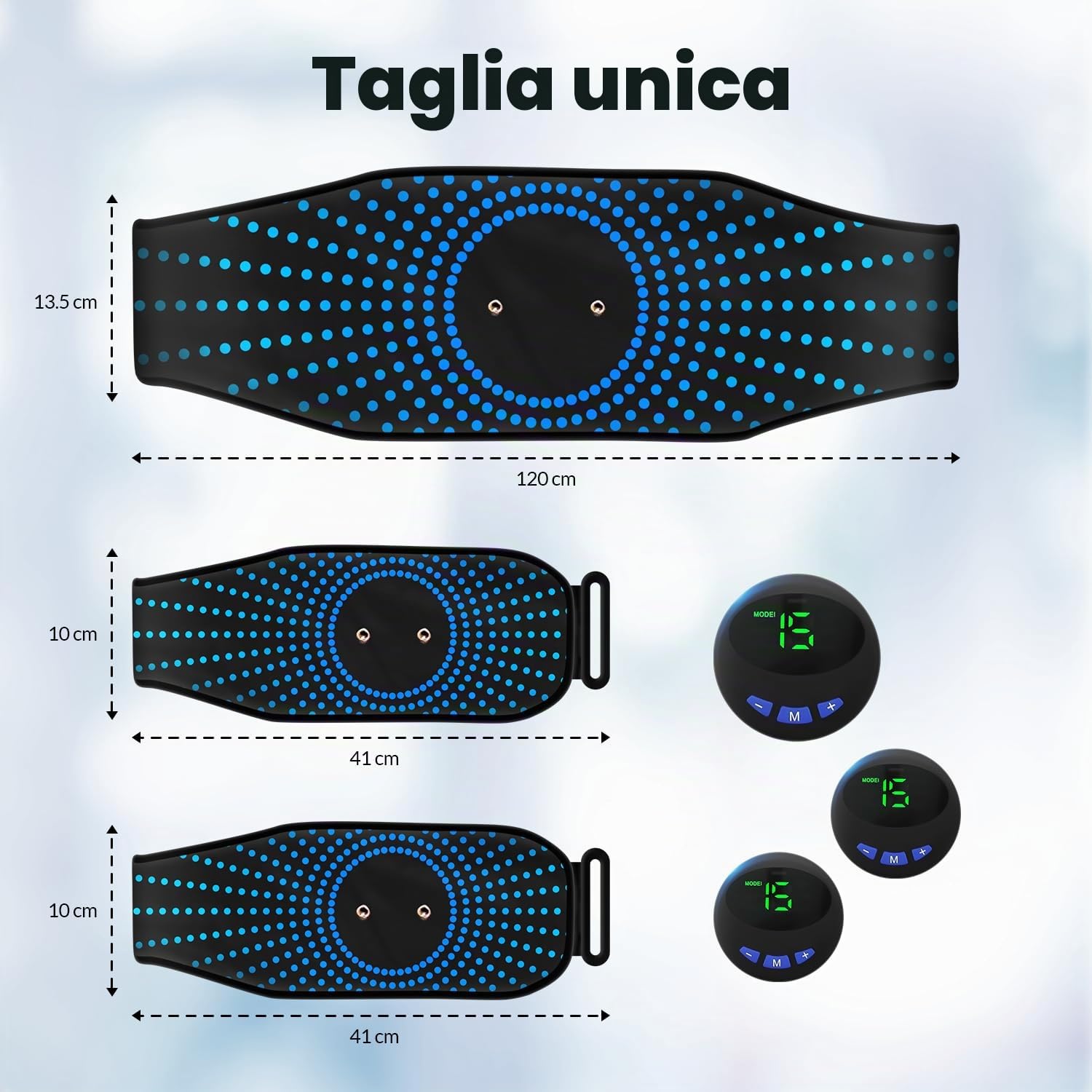 EMS addominali elettrostimolazione, cintura muscolare addominale con 2 bande di elettrostimolazione per braccia e gambe, tonificazione e rafforzamento muscolare, per uomini e donne.