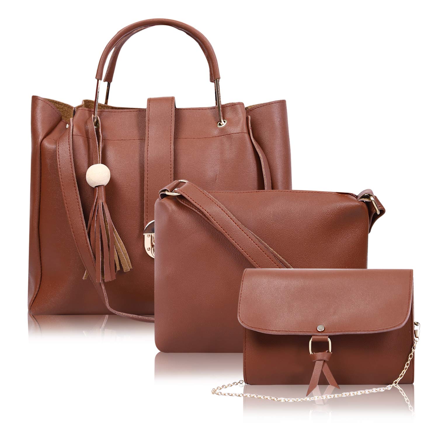 ALIZA Women Combo Handbag With long strap sling (PU MATERIAL) (Tan) (B09167XWW9) Amazon Price History, Amazon Price Tracker