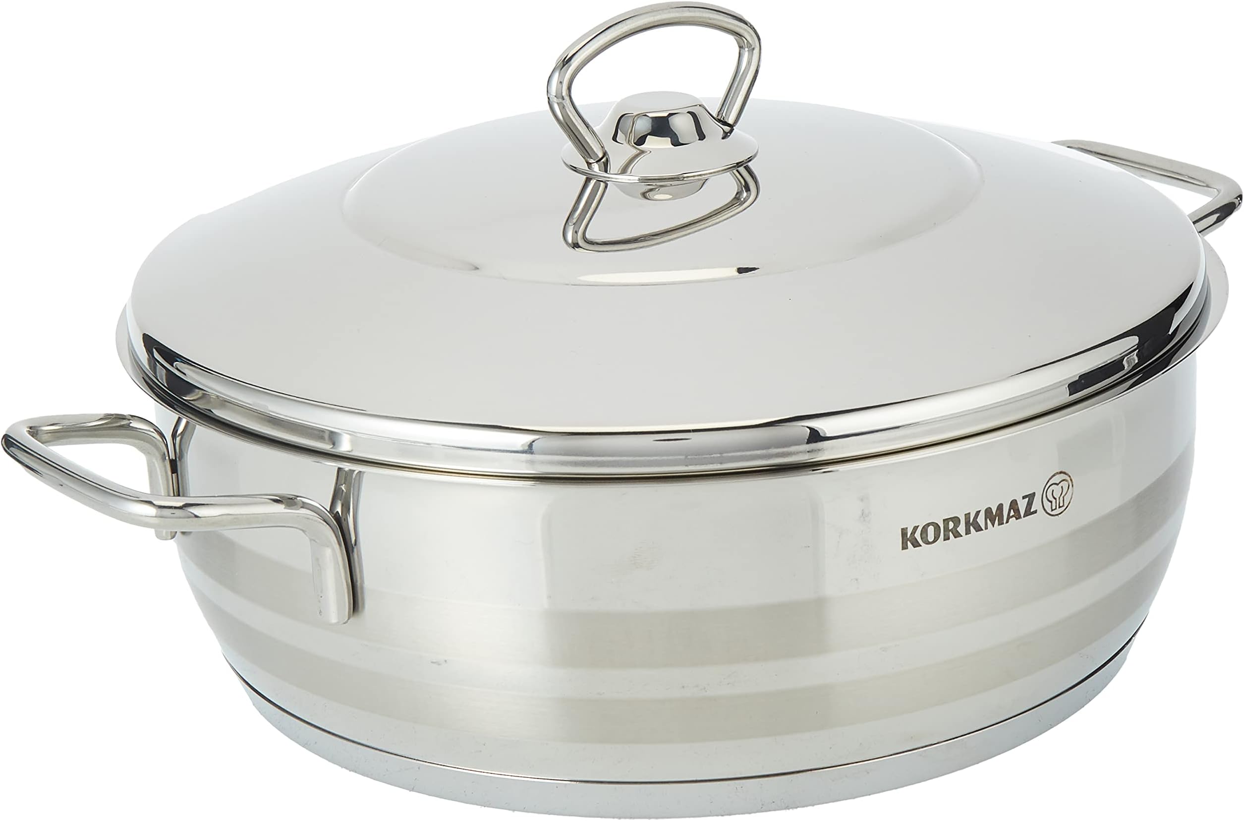 Astra Stainless Steel Capsulated Low Casserole With Stainless Steel Lids, Astra 24 X 8 - 3.6 Litre