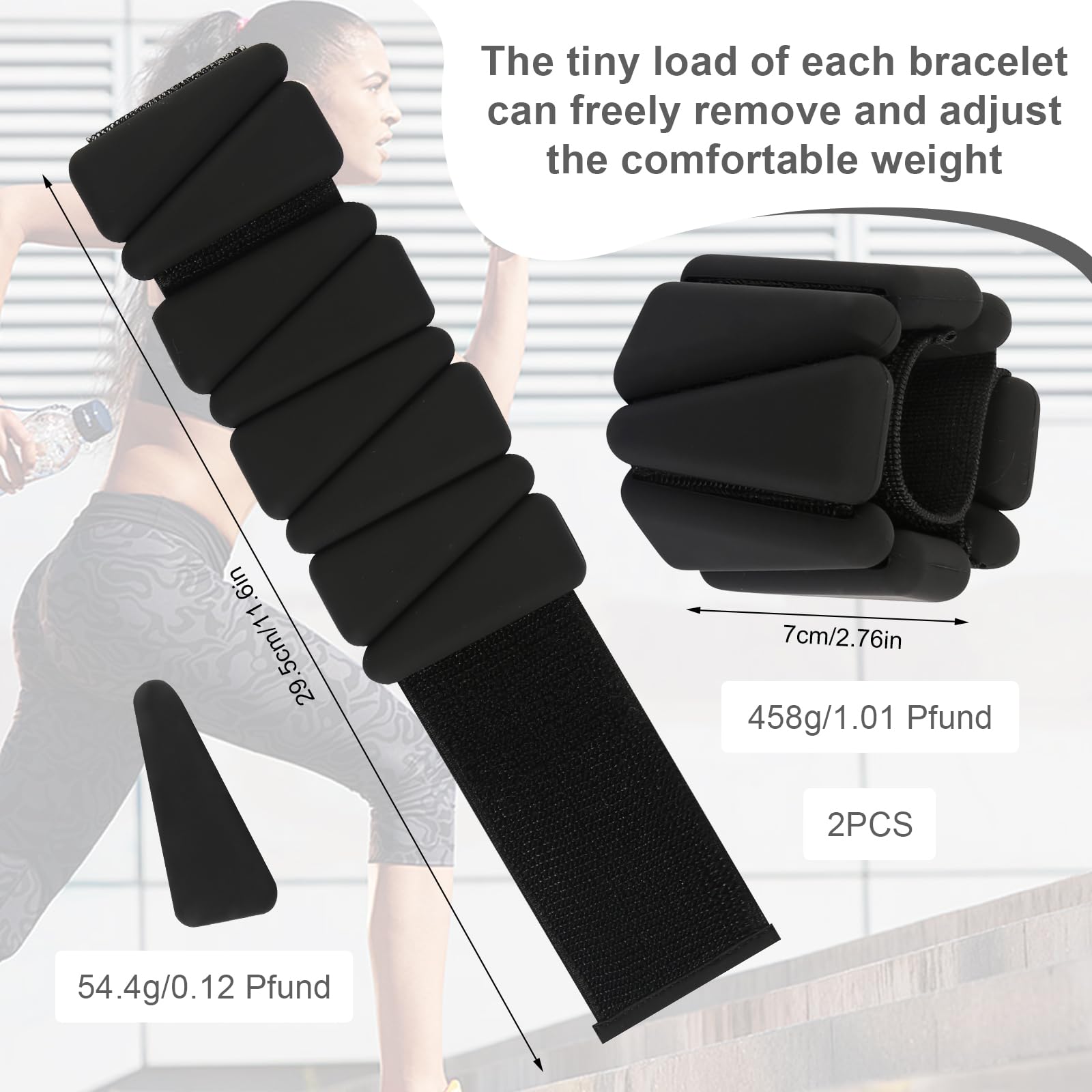 Gewichtsmanschetten Handgelenkgewichte Knöchelgewichte 2er-Set Gewichte Tragbare Gewichtsmanschetten für Beine und Arme (1 lb/1stk) Ankle Weights für Pilates, Yoga, Cardio