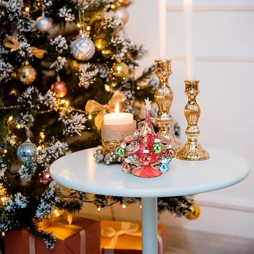 Miniatura 7 de Árbol de Navidad de cristal Miniture Decoración de Navidad Árbol artificial Mesa Centro de mesa Árboles de vidrio para mesa Mini Campana de sisal